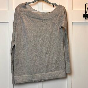 GAP Women's Metallic Shimmer Sweater Cotton Silver Size Medium Oversized Fit